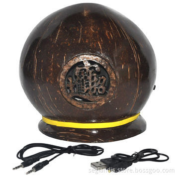 Bluetooth speaker, made of coconut shell, compatible with all audio systems with Bluetooth device